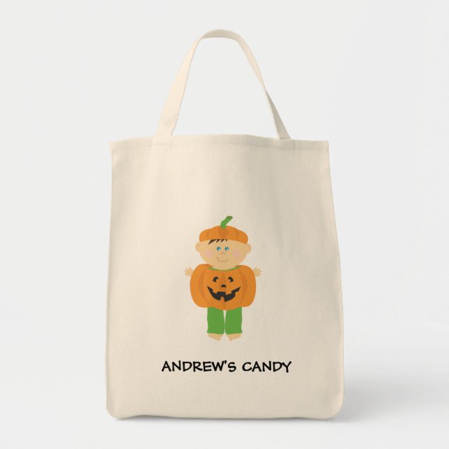 Sac citrouille ou traitement Halloween (Devant)