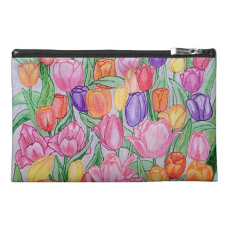 Sac coloré d'accessoire de voyage de tulipes
