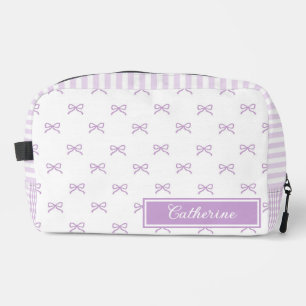 Sac Cosmétique Coquette à Motif Ruban Rayure Viole