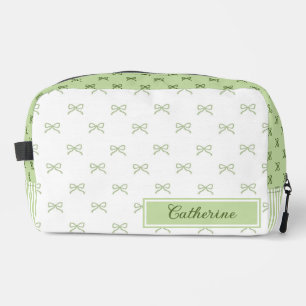 Sac Cosmétique Coquette à Rayure Verte et Motif de