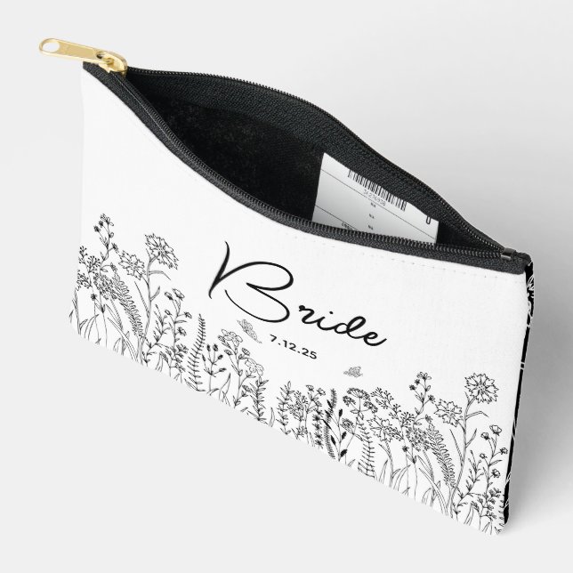 Sac cosmétique flambant tendance pour mariée (Ouvrir)