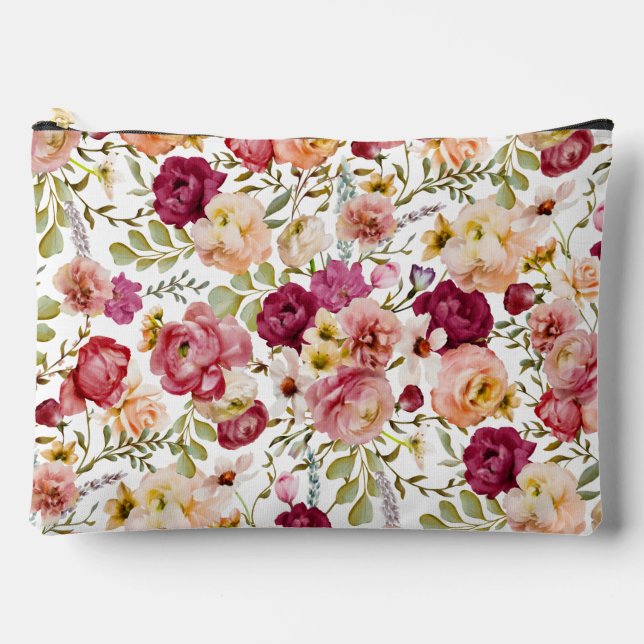 Sac cosmétique Fleur sauvage doux (Recto)