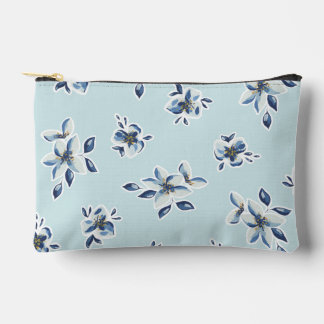 Sac cosmétique floral bleu