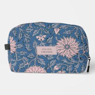 Sac cosmétique style bloc floral bleu