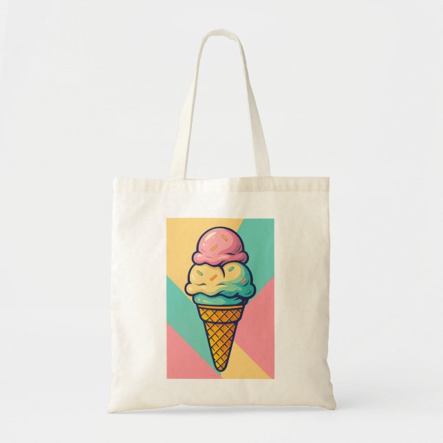 Sac courses tissu design glace  (Devant)