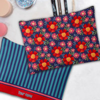 Sac d'accessoires Motif à rayures florales amusant
