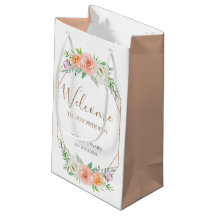 Sac d'accueil Mariage de fleurs d'aquarelle géomét