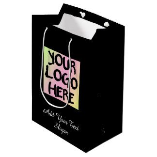 Sac d'achat de logo et de papier texte personnalis