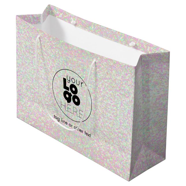 Sac d'achat de papier de Parties scintillant pour  (Devant Angle)