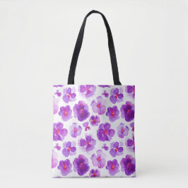 Sac d'aquarelle à fleurs violettes