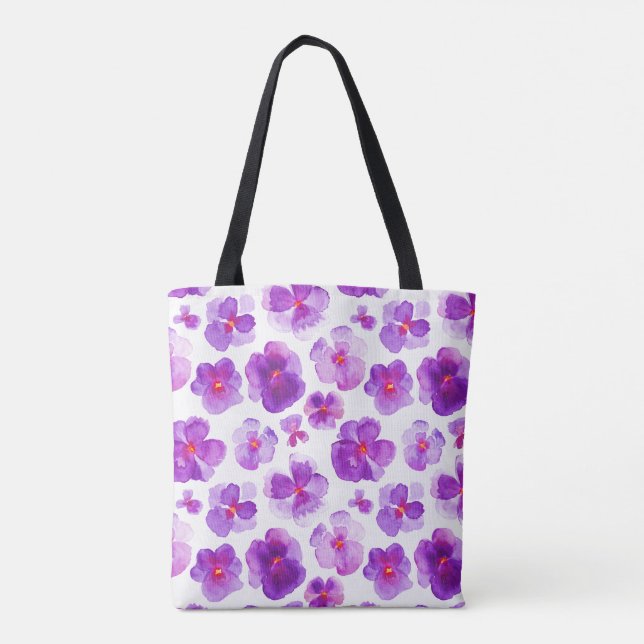 Sac d'aquarelle à fleurs violettes (Dos)