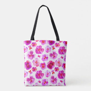 Sac d'aquarelle rose rose fleurie