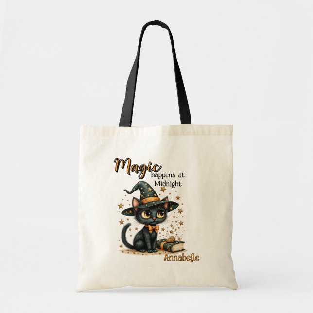 Sac d'Art Chat Noir, Jolie Halloween (Devant)
