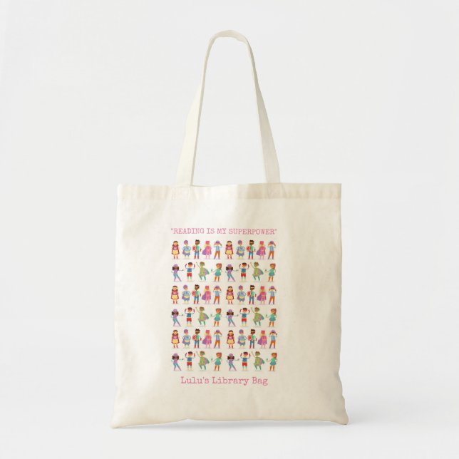 Sac de bibliothèque Superhero personnalisé (Devant)