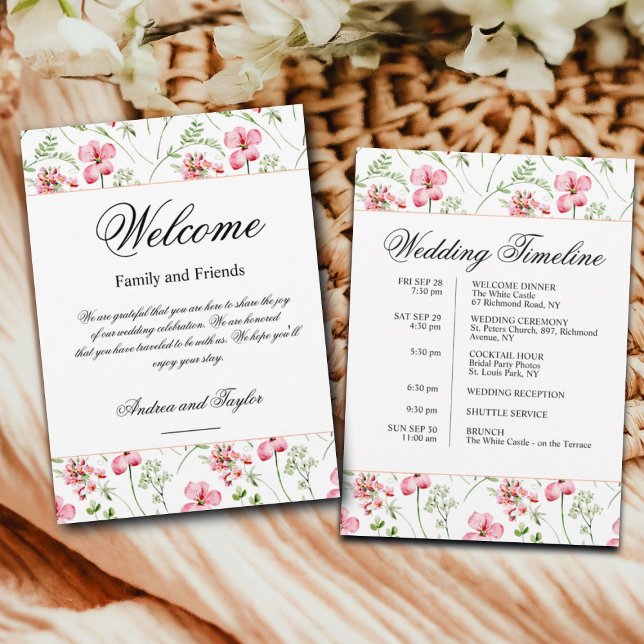 Sac de bienvenue du Mariage floral Lettre et carte (Créateur téléchargé)