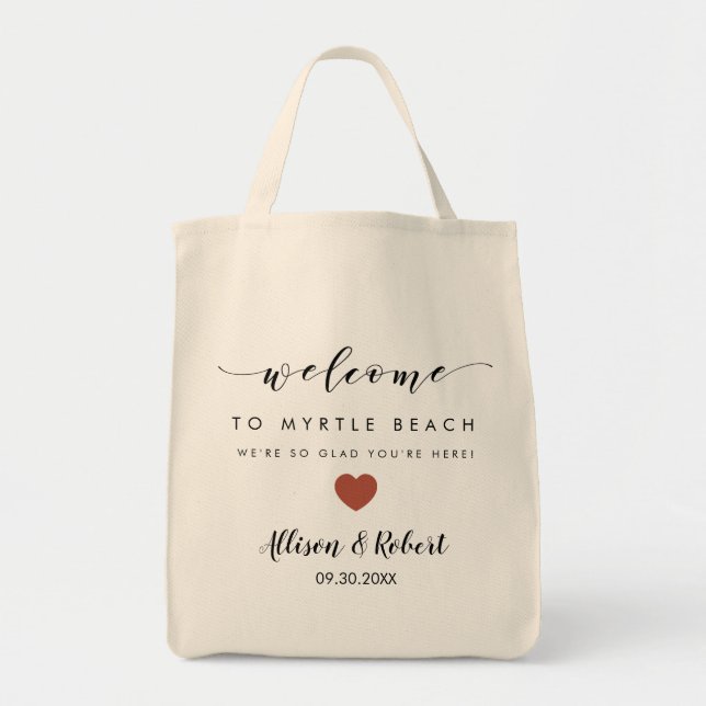 Sac de bienvenue mariage avec arrière Itinéraire T (Devant)