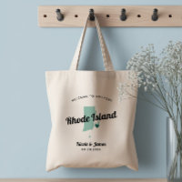 Sac de bienvenue pour mariage avec carte de Rhode 