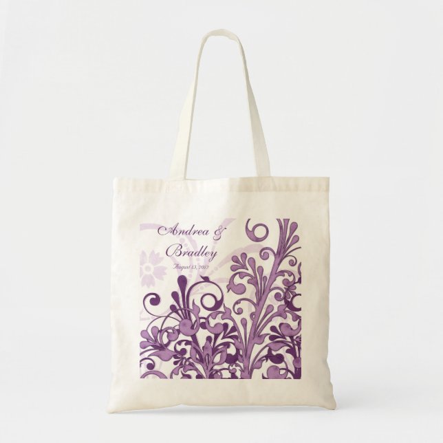 Sac de bienvenue pour Mariage Floral violet (Devant)