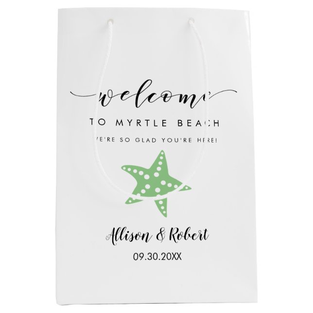 Sac de bienvenue Starfish, Hôtes de mariage Destin (Devant)