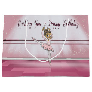 Sac de cadeau d'anniversaire de ballerine - grand,