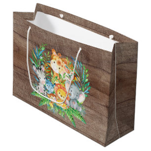 sac de cadeau de baby shower d'animaux de jungle