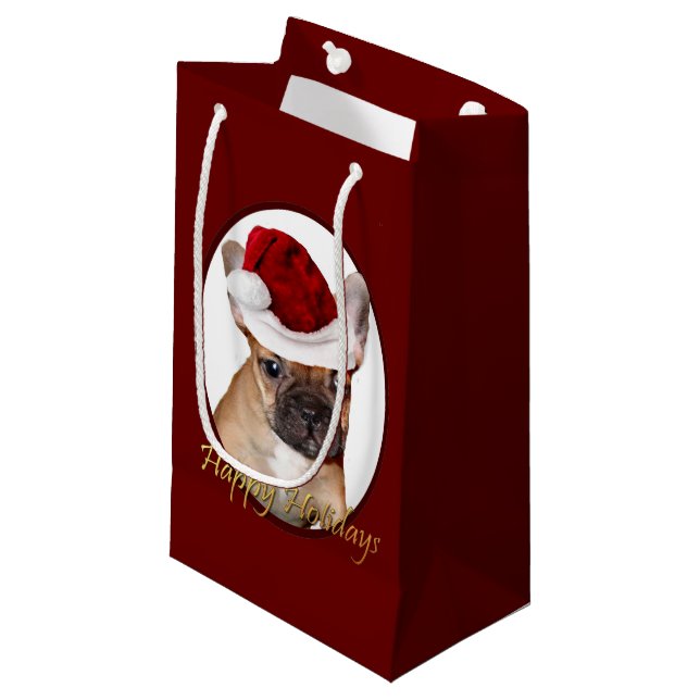 Sac de cadeau de bouledogue français de Noël (Devant Angle)