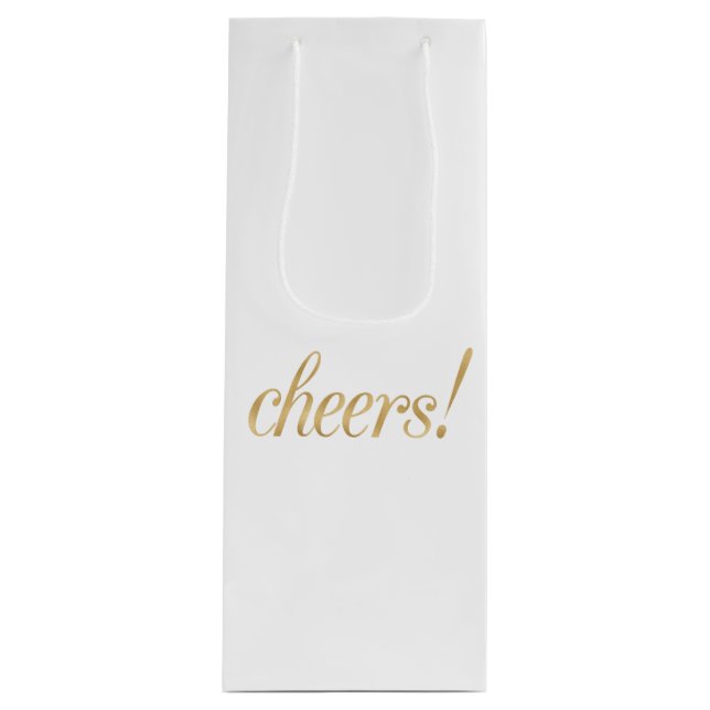 Sac de cadeau de champagne/vin d'or, acclamations, (Devant)