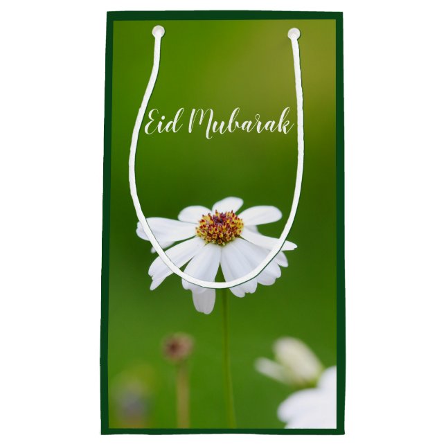 Sac de cadeau de fleur de marguerite blanche d'Eid (Devant)