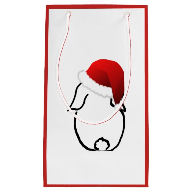 Sac de cadeau de lapin de Père Noël petit (Devant)