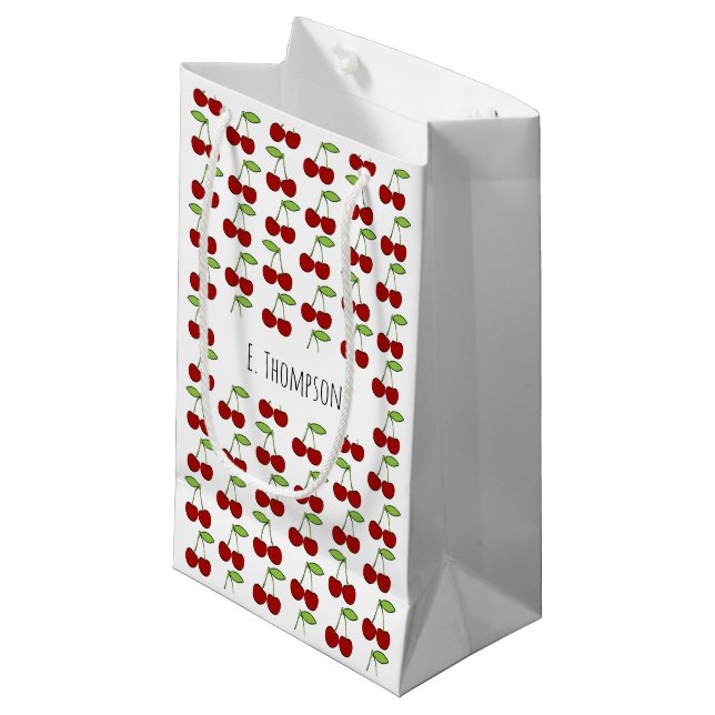 Sac de cadeau de motif de cerise (Devant Angle)