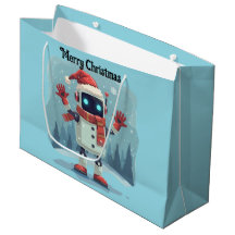Sac de cadeau de Noël de robot mignon tech