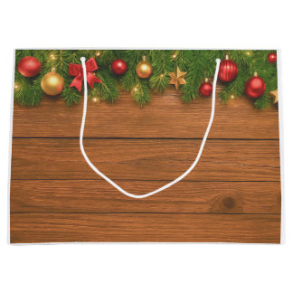 Sac de cadeau de Noël rustique – Vacances personna