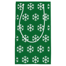 Sac de cadeau de Noël vert flocon de neige