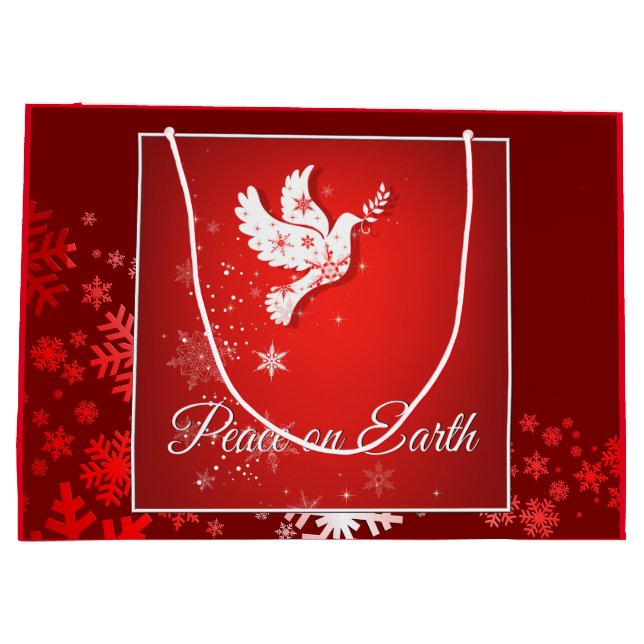 Sac de cadeau de paix de Noël grand (Dos)