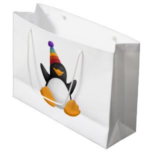 Sac de cadeau de pingouin de joyeux anniversaire