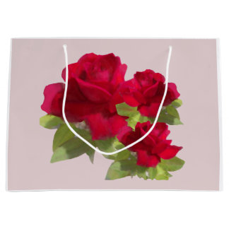 Sac de cadeau de roses florales aquarelle