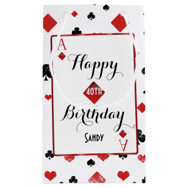 Sac de cadeau de style de carte-casino/de vegas (Dos)