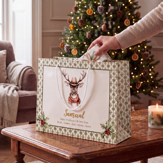 Sac de cadeau de vacances de Noël cerf capricieux