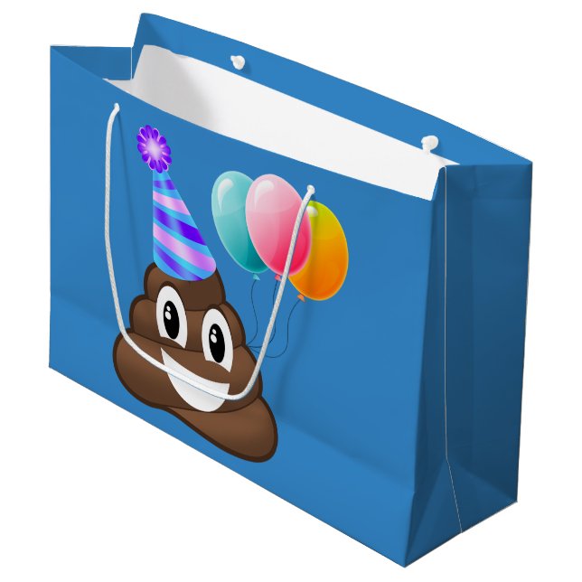 Sac de cadeau d'Emoji d'anniversaire de Pooper de (Devant Angle)