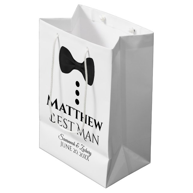 Sac de cadeaux de mariage pour le témoin avec crav (Devant Angle)