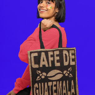 SAC DE CAFÉ FAUX BURLAP PURSE FOURRE-TOUT