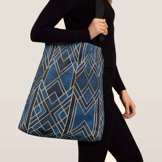 Sac de carrosserie - Art Déco Bleu & Or Miroir (De près)