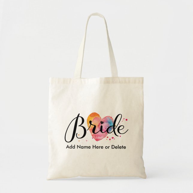 Sac de coeur d'aquarelle de Fourre-tout de budget (Devant)