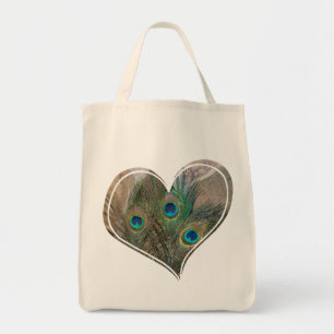 Sac de coeur de double de plume de paon