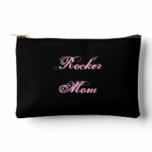 Sac de cosmétiques Rocker Mom (Noir et Rose)