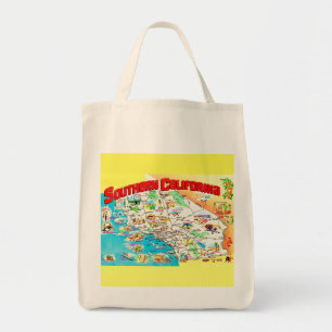 Sac de courses avec carte de Californie du Sud
