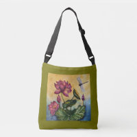 Sac de Crossbody d'aquarelle de libellule de Lotus