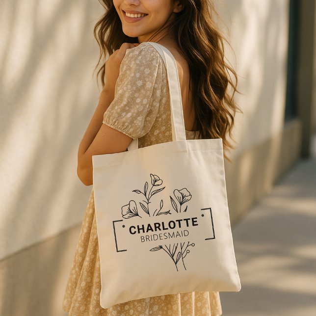 Sac de demoiselle d'honneur | Sac cabas botanique  (bachelorette tote bag, bach club tote, girls trip tote, personalized beach bag, bachelorette gift,)