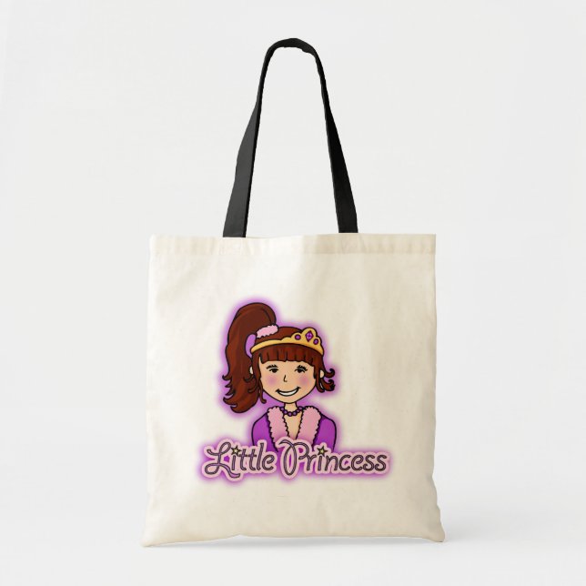 Sac de fille aux cheveux brunes "Petite Princesse" (Devant)