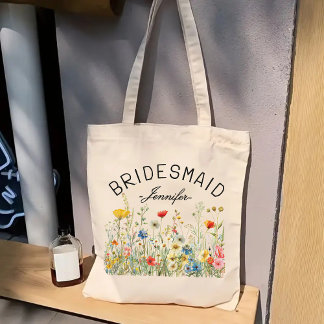Sac de fleurs sauvages personnalisé, Cadeau de dem
